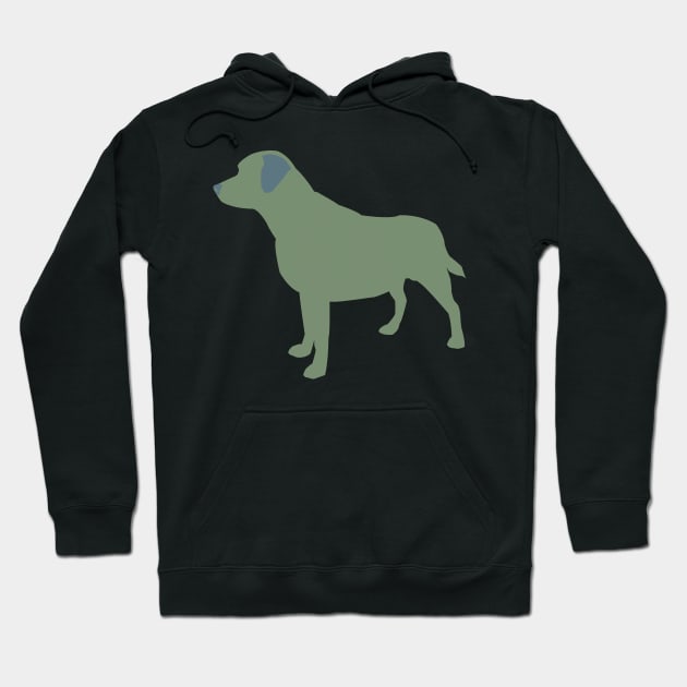 Labrador Silhouette -Green Hoodie by Issacart